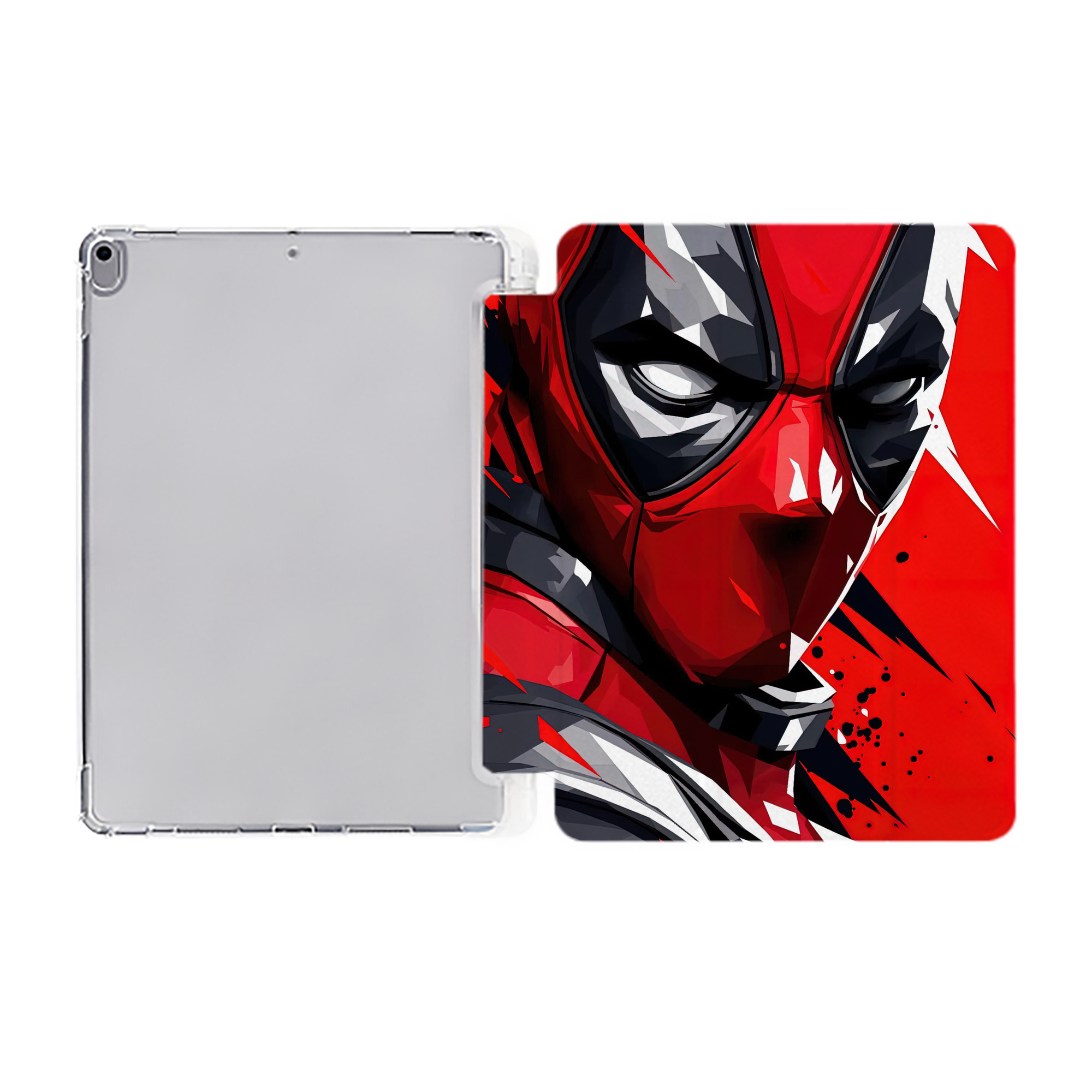 （画像用） Deadpool デッドプール IPad ケース ペン収納付き 三つ折りスタンド PUレザー×シリコン 対応機種9.5/10.5/10.9インチ
